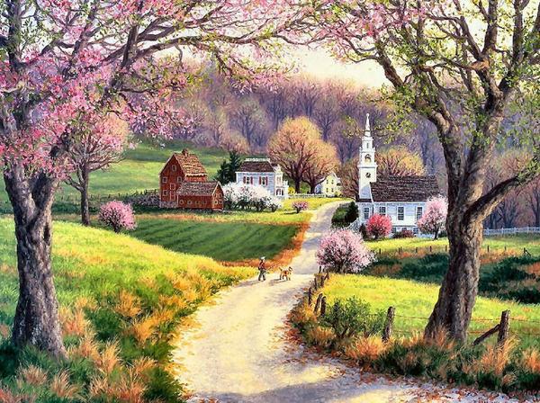 Digital Landscape Oil Painting on Canvas - Modern Home Decor & Gift