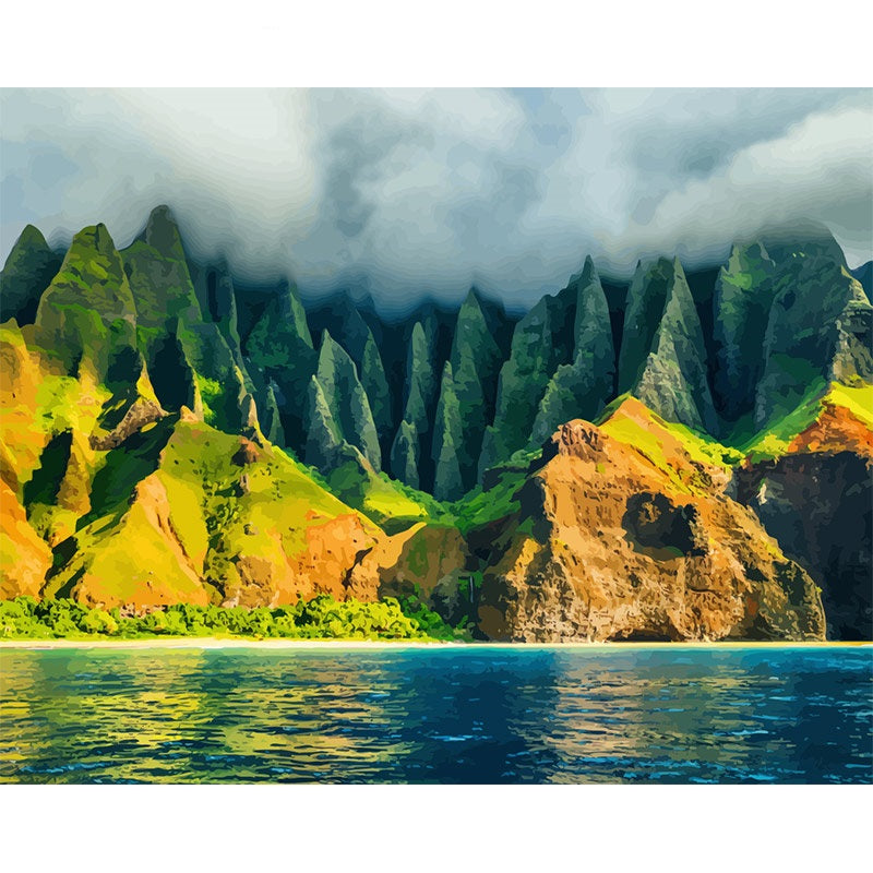 Digital Landscape Oil Painting on Canvas - Modern Home Decor & Gift