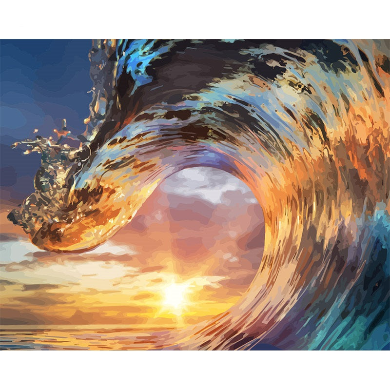 Digital Landscape Oil Painting on Canvas - Modern Home Decor & Gift