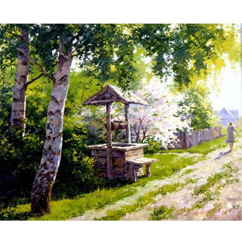 Digital Landscape Oil Painting on Canvas - Modern Home Decor & Gift