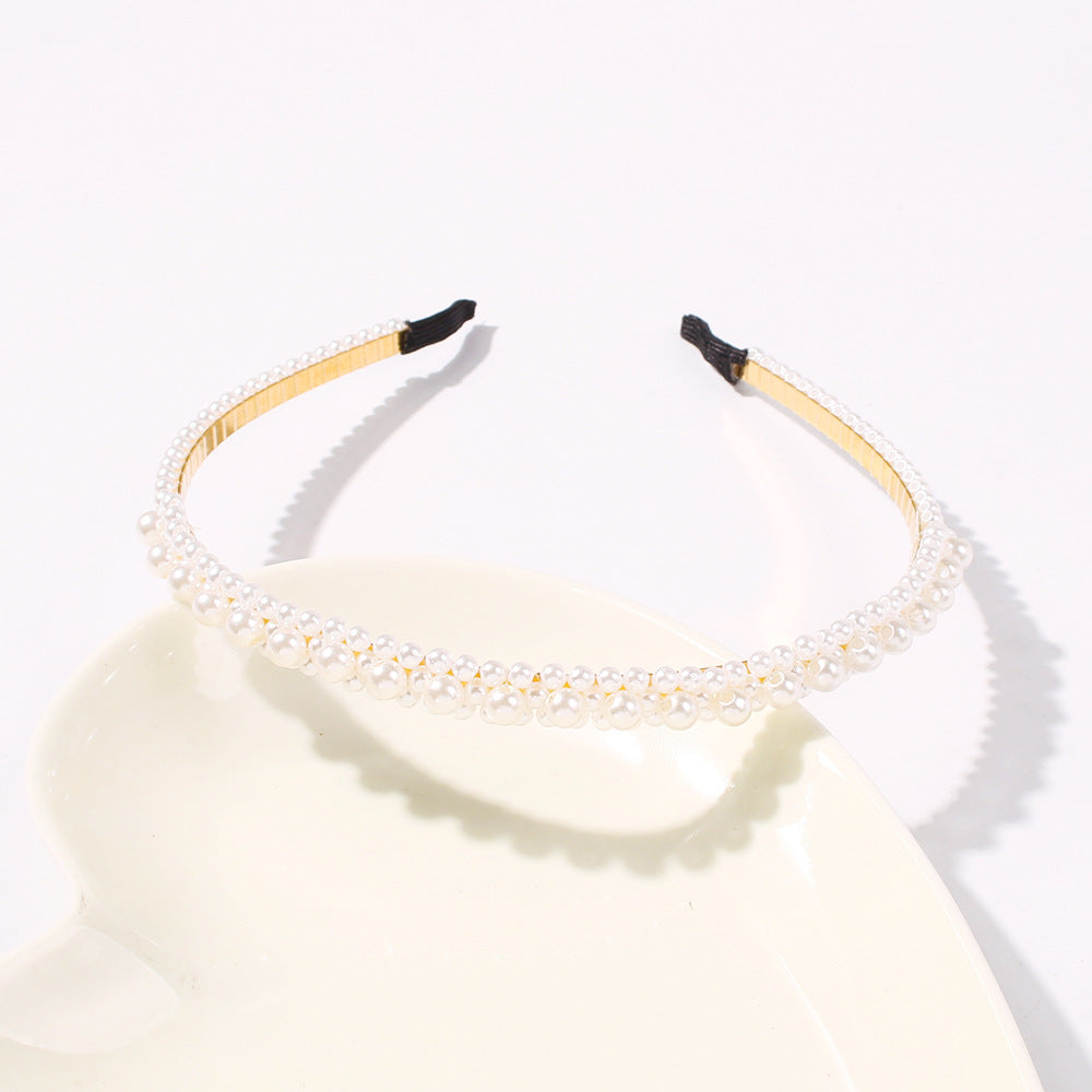 Pearl Headband Wide Hairpin U-Shape