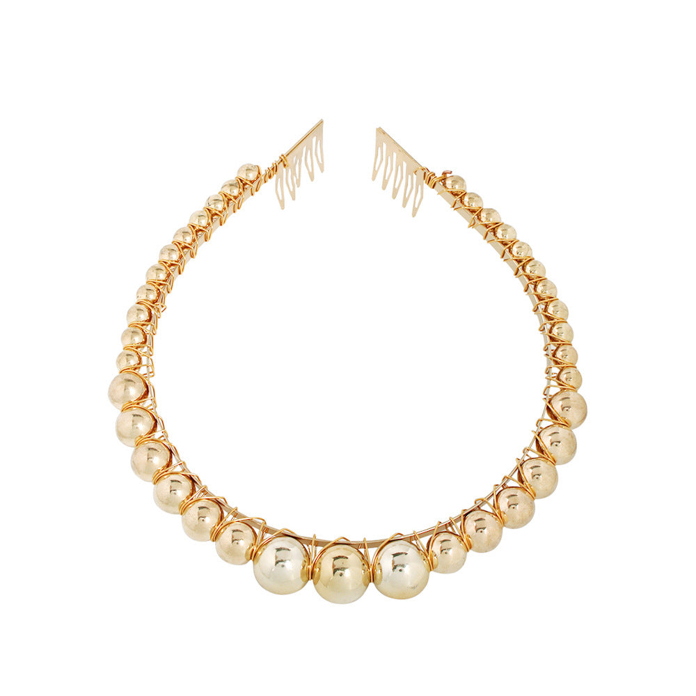 Pearl Headband Wide Hairpin U-Shape