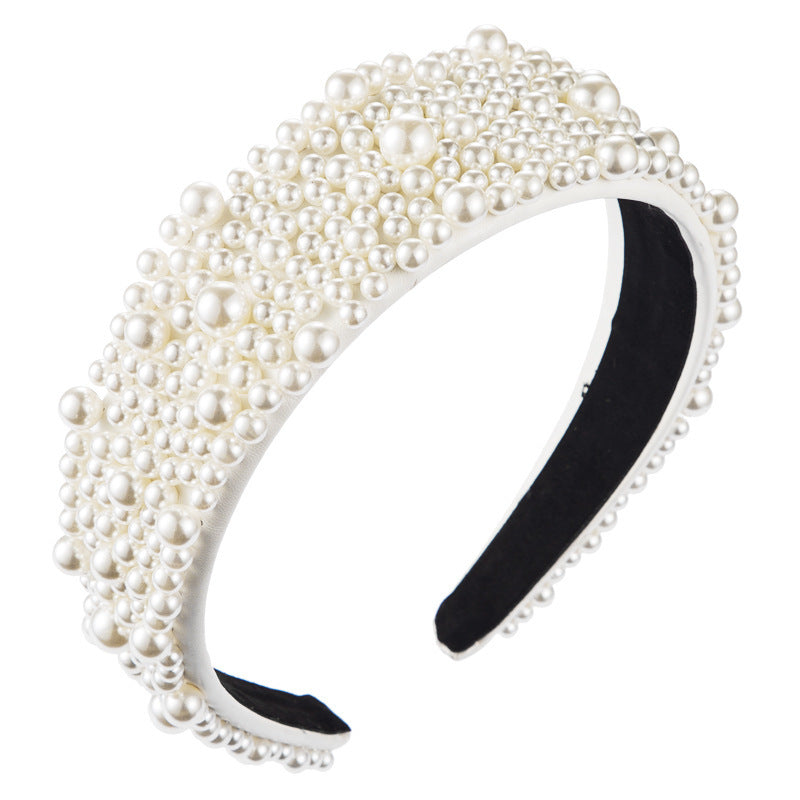 Pearl Headband Wide Hairpin U-Shape