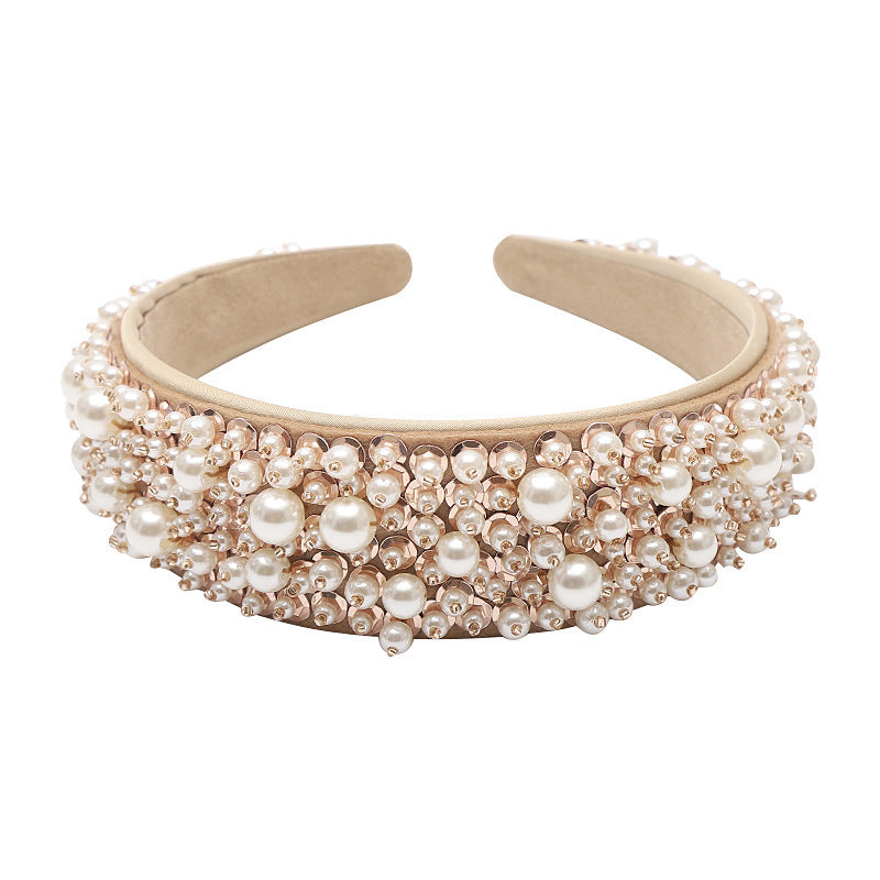 Pearl Headband Wide Hairpin U-Shape