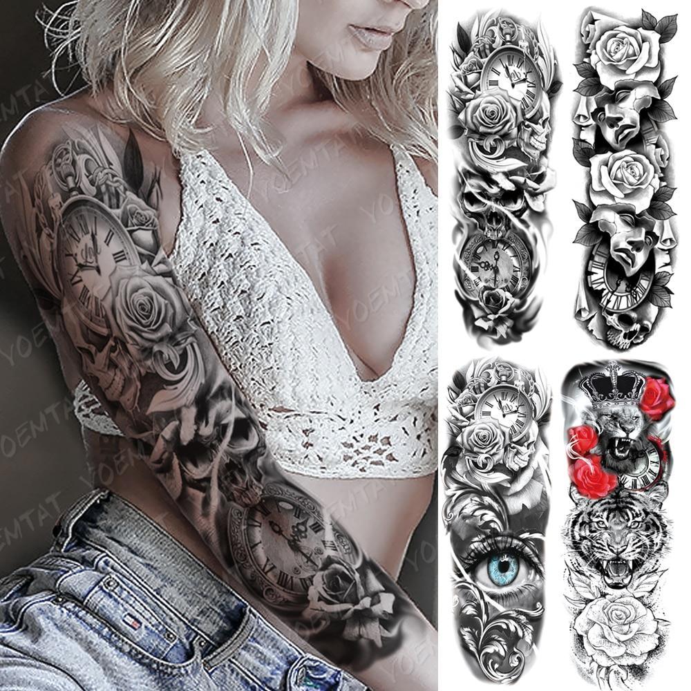 Waterproof Arm Tattoo Stickers for Men - Full Arm Body Art Decals