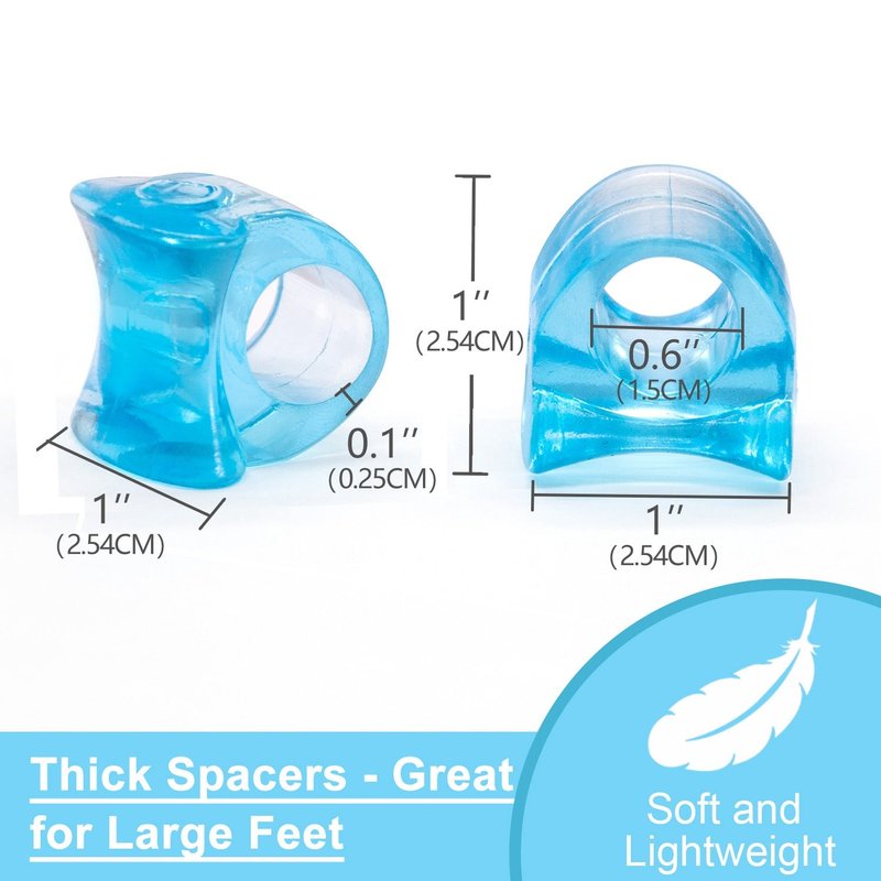 Blue Toe Separator Pad for Hallux Valgus Correction - 2 Piece Set