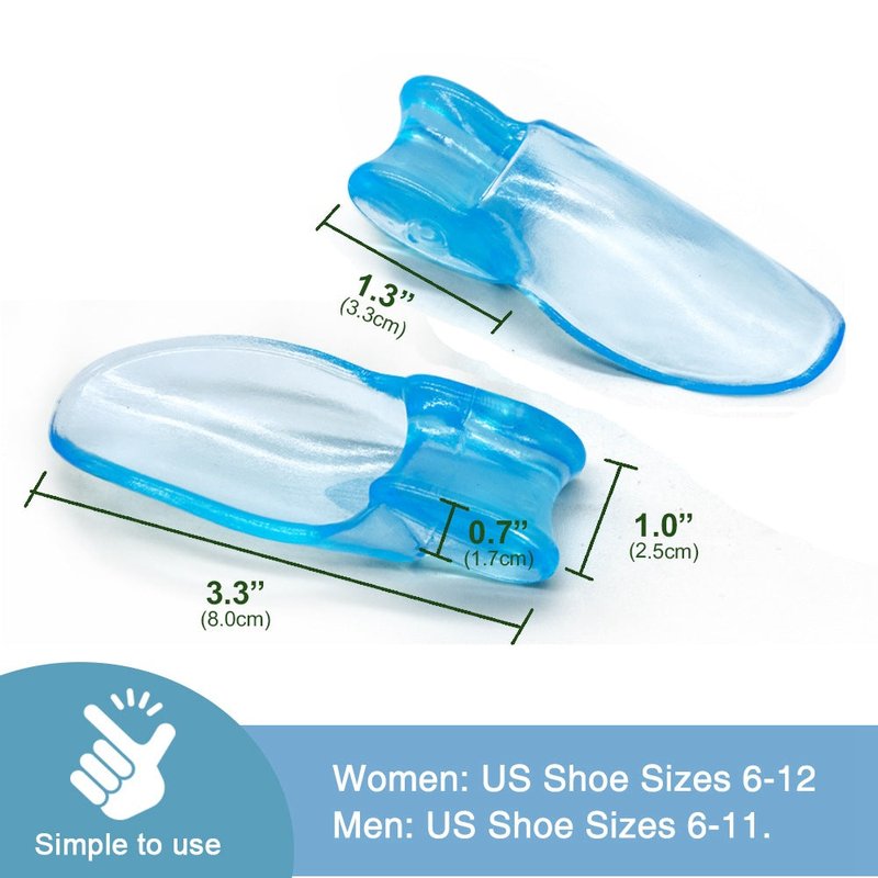 Blue Toe Separator Pad for Hallux Valgus Correction - 2 Piece Set