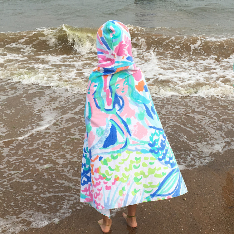 Children's Cotton Hooded Bath Towel - European & American Style, 76cm Length
