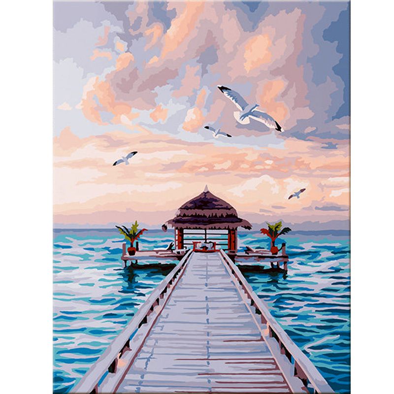 Landscape Oil Painting Canvas Wall Art - Ocean Scene Customizable Size