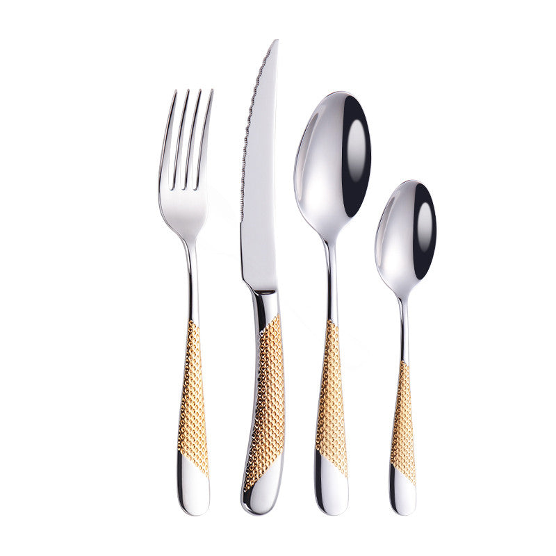 Stainless Steel Cutlery Set Kitchen Dinnerware Silver Gold Multiple Styles