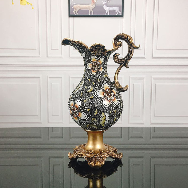 European-Style Milk Jug Vase for Floral Arrangements - Dried Flower Decor, Resin