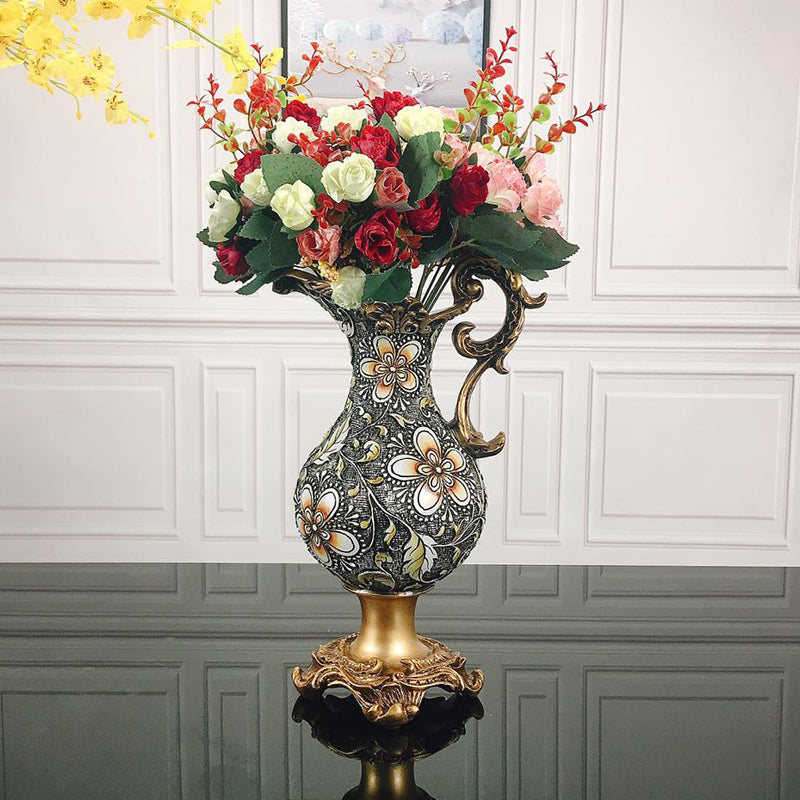 European-Style Milk Jug Vase for Floral Arrangements - Dried Flower Decor, Resin