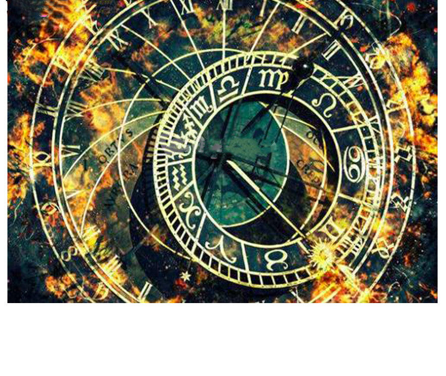 Diamond Embroidery Color Clock Picture Rhinestone Painting Cross Stitch Kit