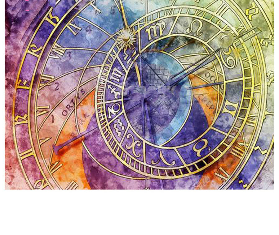 Diamond Embroidery Color Clock Picture Rhinestone Painting Cross Stitch Kit