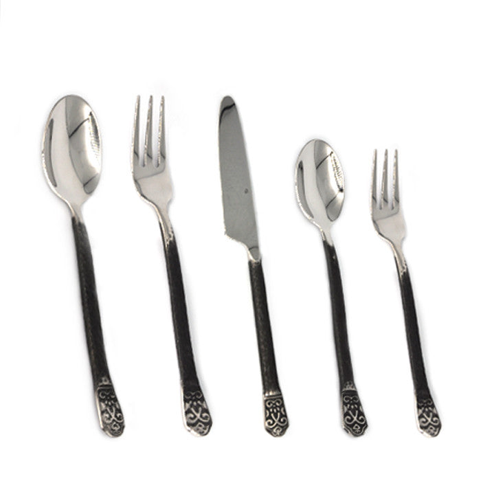 Retro Art Coffee Spoon and Cake Fork Set - Kitchen Tableware