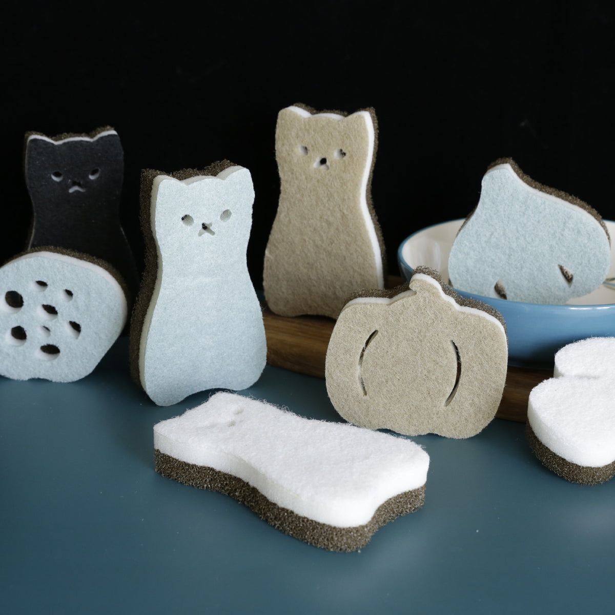 Three-Layer Cat Sponge Pot and Dishwashing Brush - Thickened Kitchen Cleaning Tool