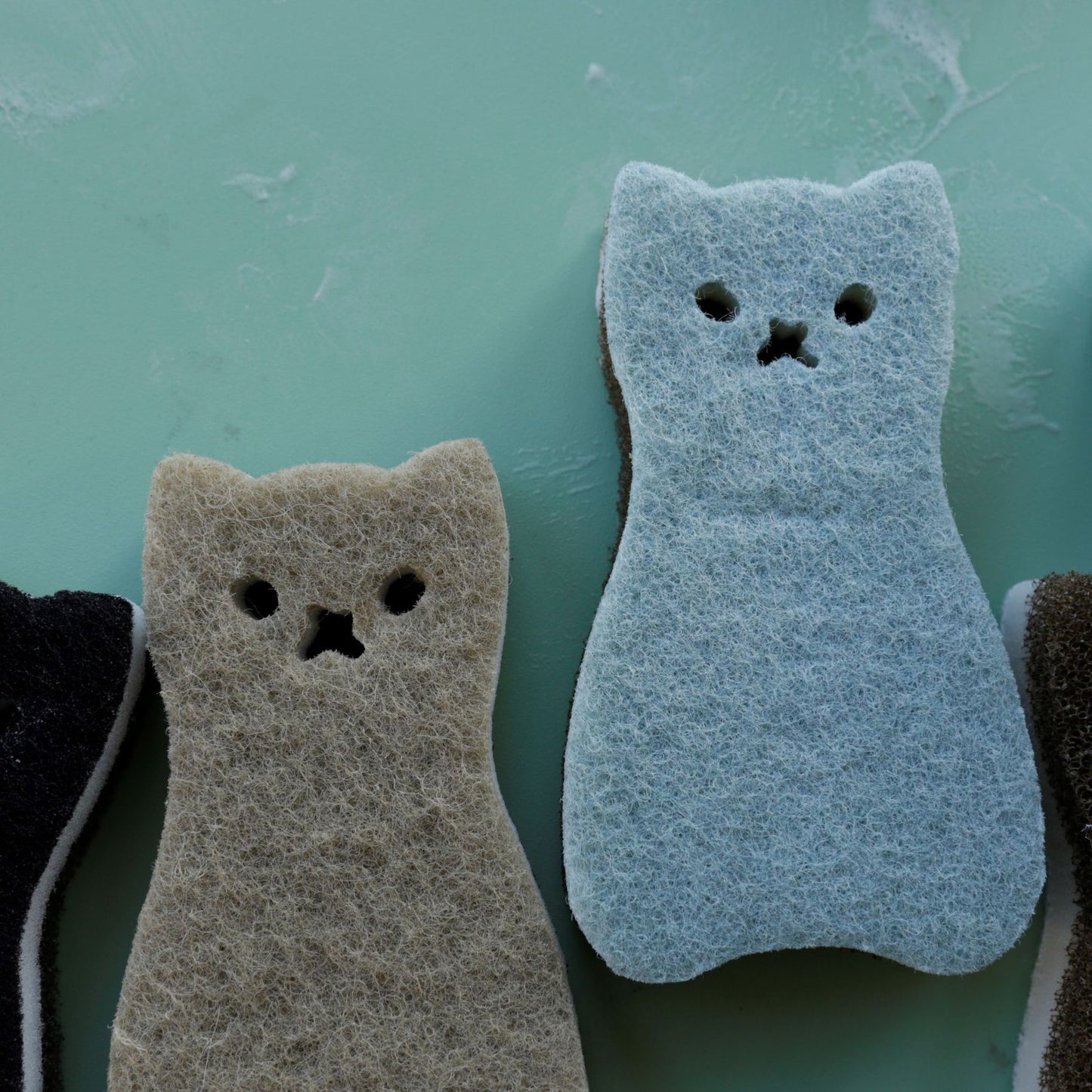 Three-Layer Cat Sponge Pot and Dishwashing Brush - Thickened Kitchen Cleaning Tool