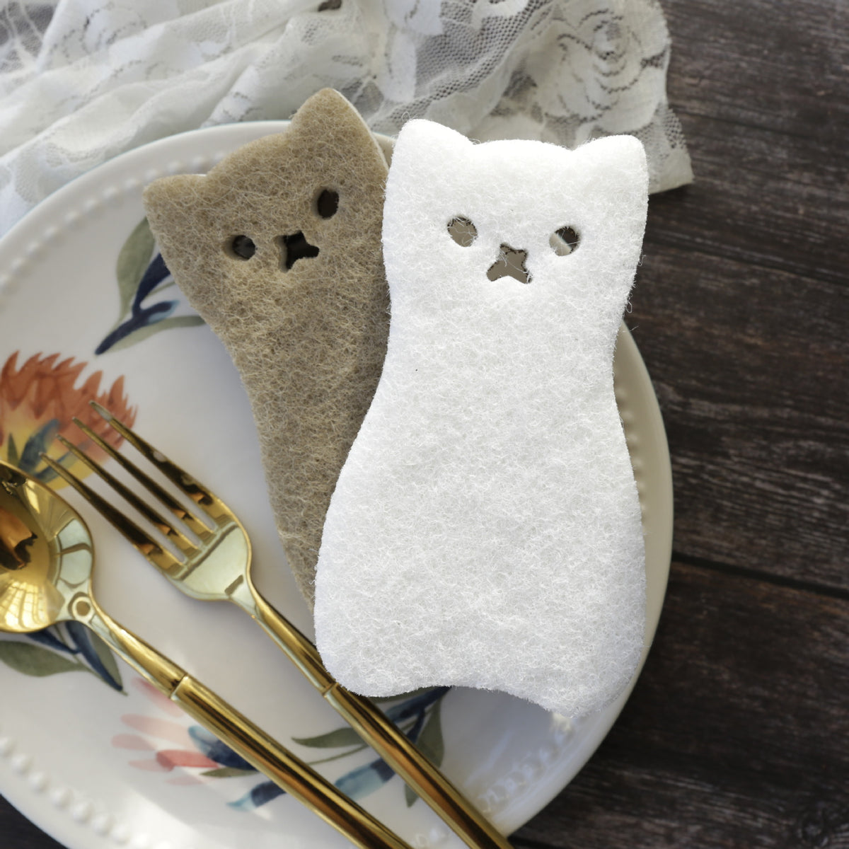 Three-Layer Cat Sponge Pot and Dishwashing Brush - Thickened Kitchen Cleaning Tool