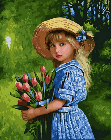 Canvas Painting Kit with Acrylic Paint and Brush - 40x50cm