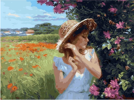 Canvas Painting Kit with Acrylic Paint and Brush - 40x50cm