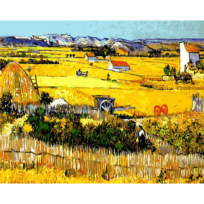 Digital Oil Painting Kit for Landscape Flowers - DIY Canvas Art