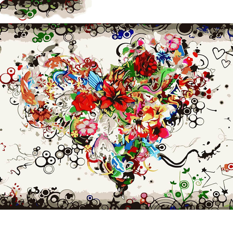 DIY Digital Oil Painting Flower Landscape Canvas Wall Art - Frameless & Framed Options