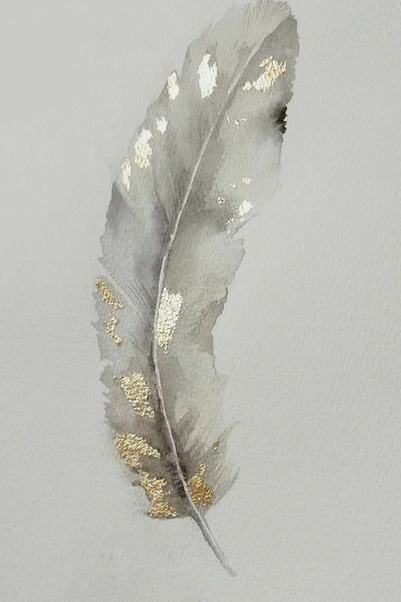 Feather Hanging Wall Art Canvas Painting for Living Room Decor