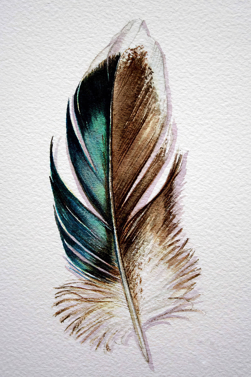 Feather Hanging Wall Art Canvas Painting for Living Room Decor