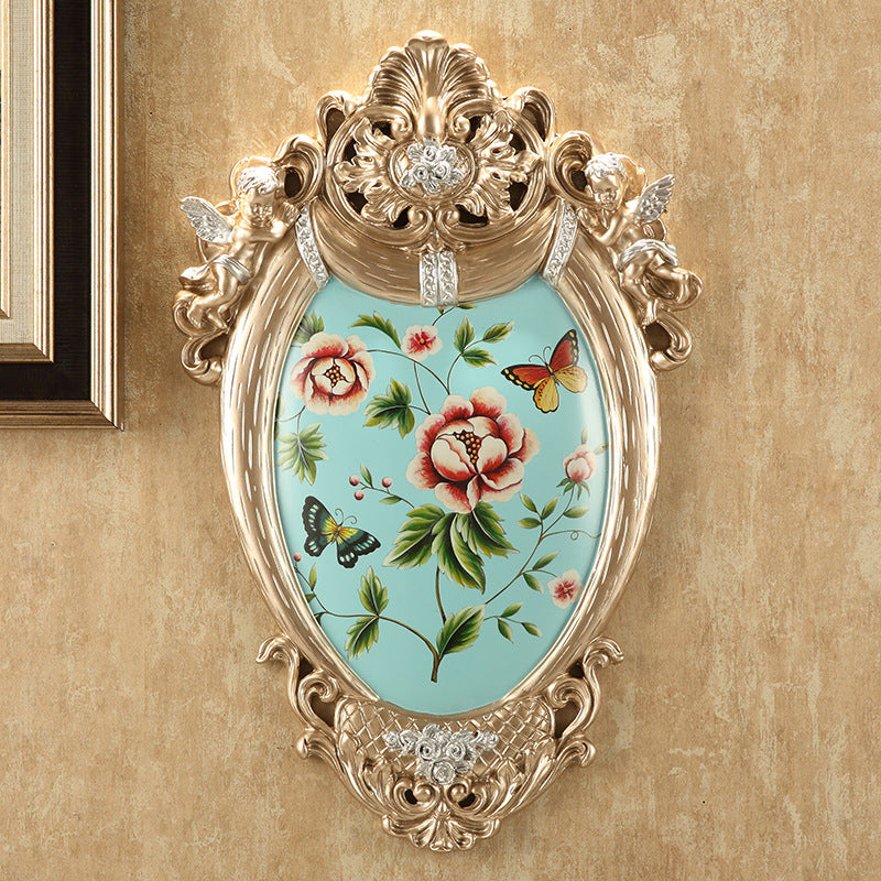 3D Flower and Bird Wall Hanging Decor - European Style Resin Ornaments