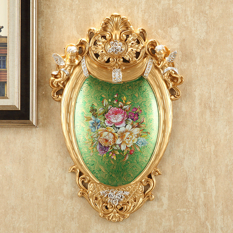 3D Flower and Bird Wall Hanging Decor - European Style Resin Ornaments