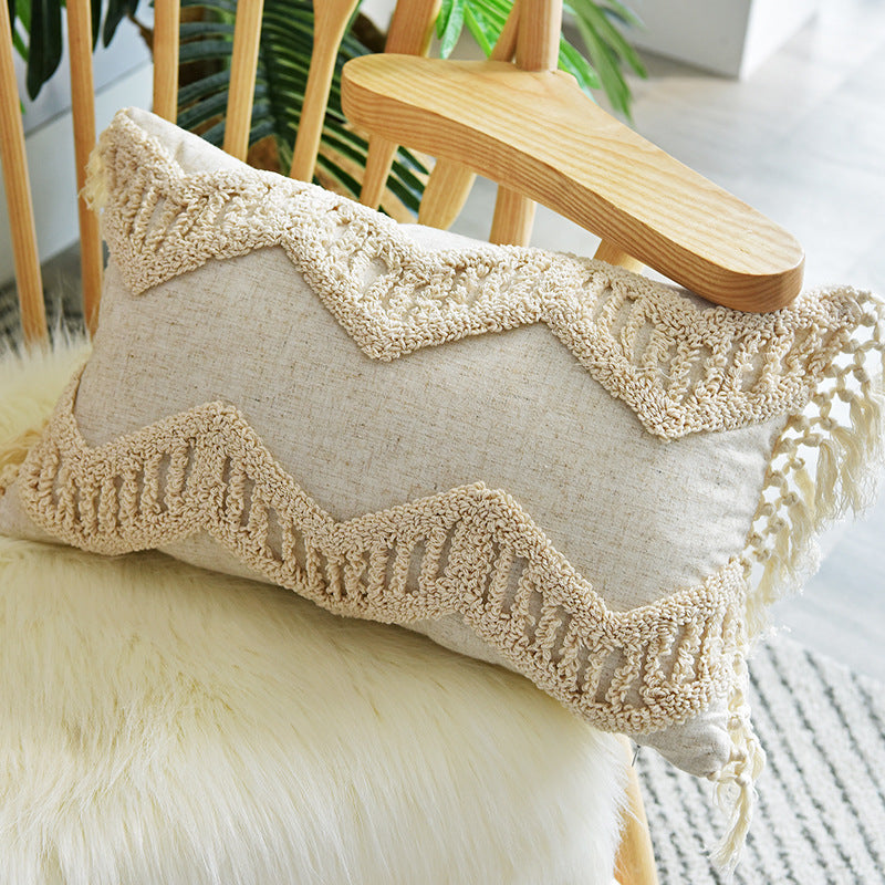 Tufted & Fringed Cotton Pillowcase Set with Multiple Sizes – Home & Garden