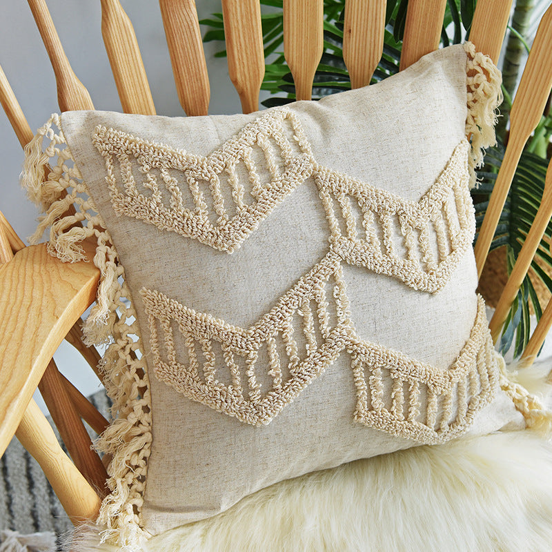 Tufted & Fringed Cotton Pillowcase Set with Multiple Sizes – Home & Garden