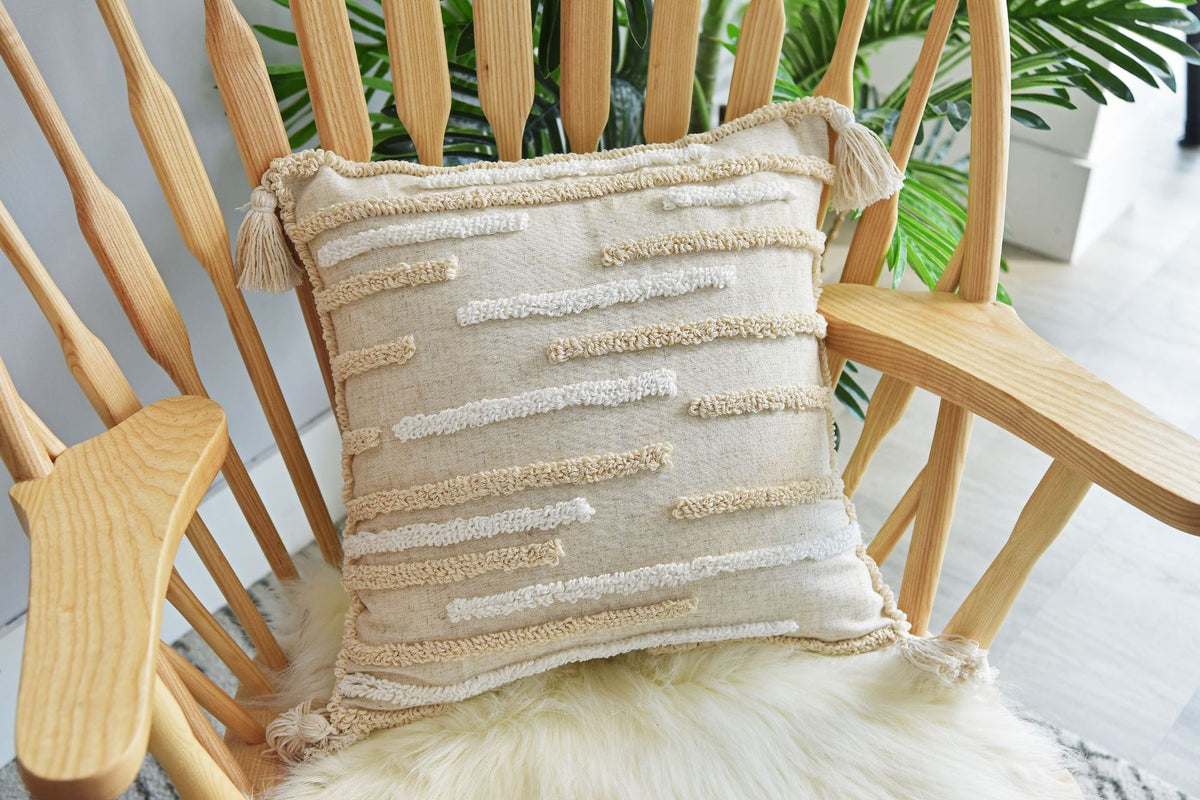 Tufted & Fringed Cotton Pillowcase Set with Multiple Sizes – Home & Garden