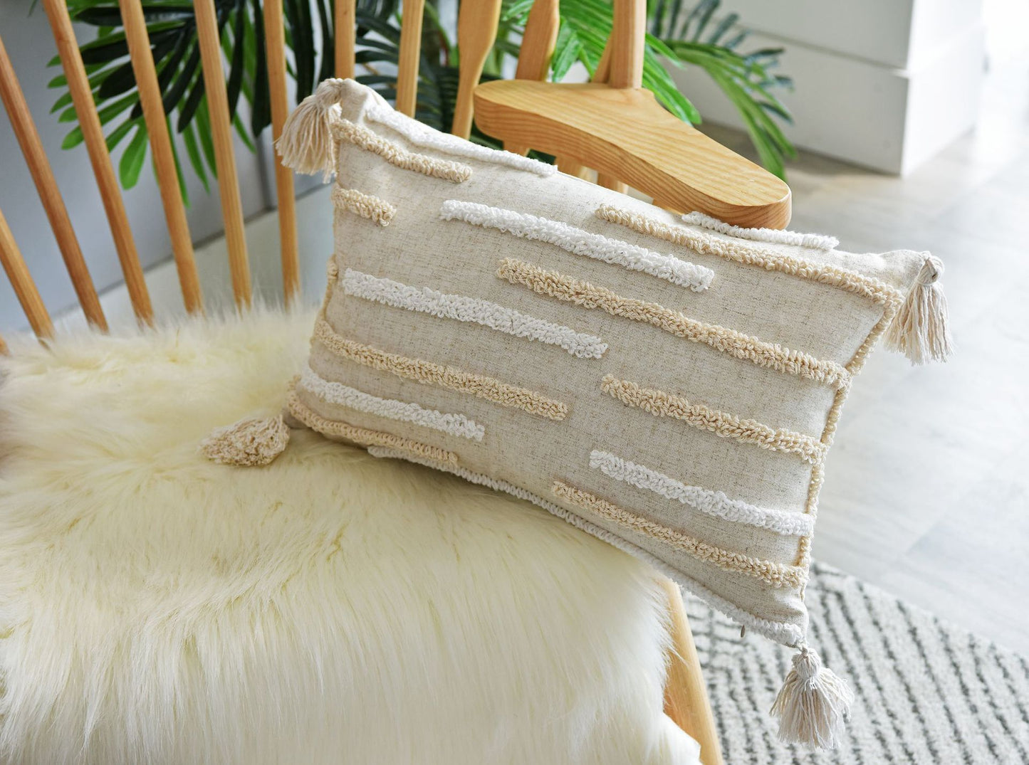 Tufted & Fringed Cotton Pillowcase Set with Multiple Sizes – Home & Garden