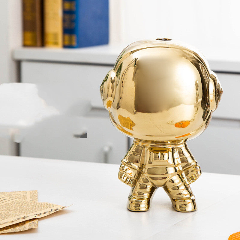 Luxury Ceramic Astronaut Flower Arrangement - Modern Home Decor