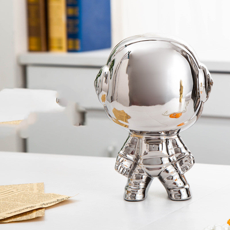 Luxury Ceramic Astronaut Flower Arrangement - Modern Home Decor