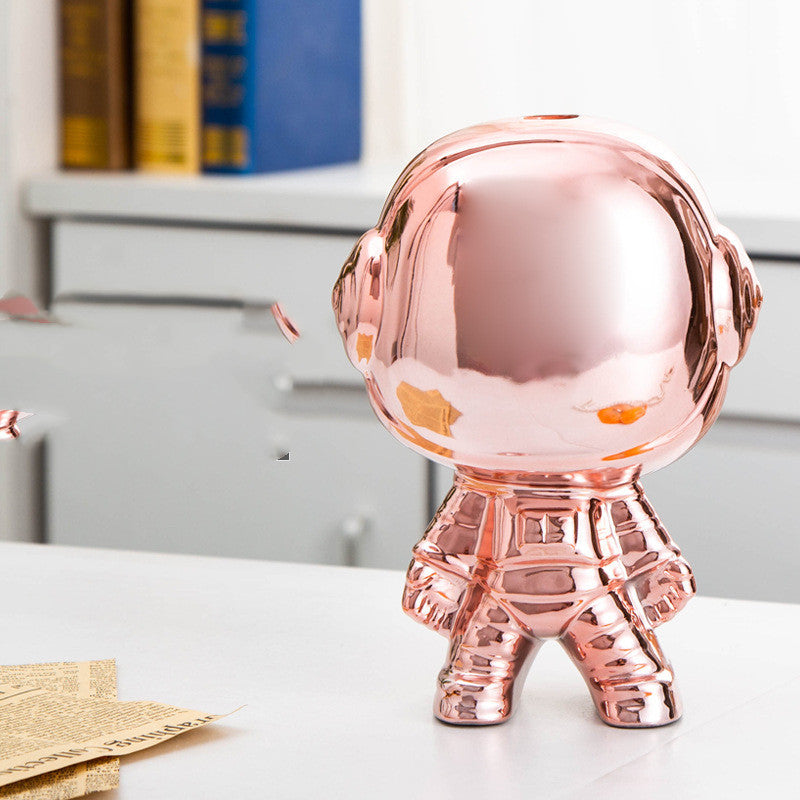 Luxury Ceramic Astronaut Flower Arrangement - Modern Home Decor