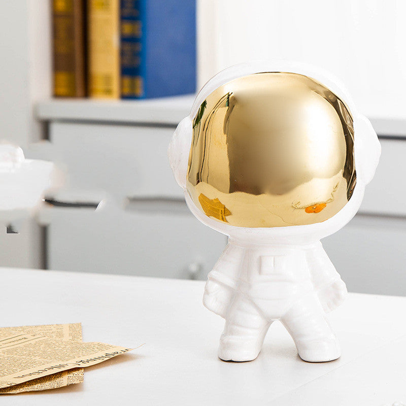 Luxury Ceramic Astronaut Flower Arrangement - Modern Home Decor