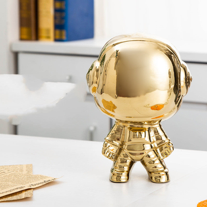 Luxury Ceramic Astronaut Flower Arrangement - Modern Home Decor