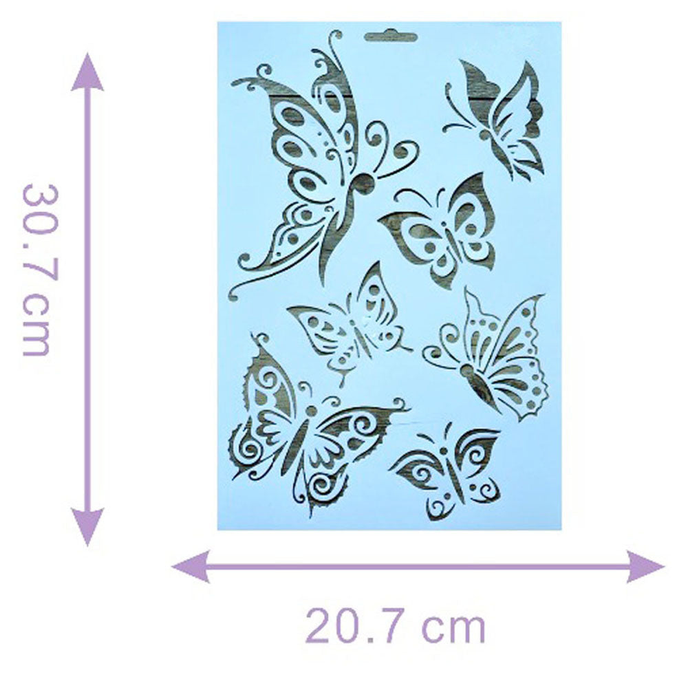 DIY Photo Album Template Set with Colorful Butterfly Lace Ruler for Kids Crafting