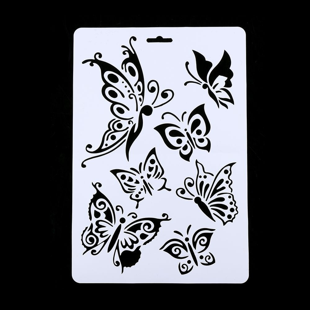 DIY Photo Album Template Set with Colorful Butterfly Lace Ruler for Kids Crafting