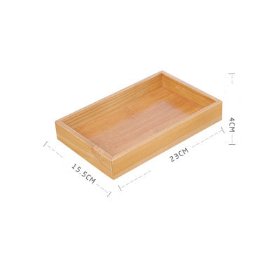 Retro Wooden Rectangular Bamboo Tray for Home & Kitchen Storage - Multiple Sizes