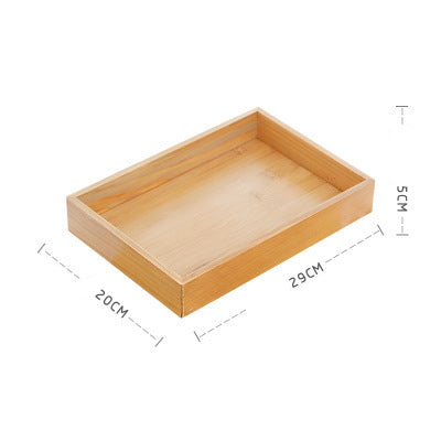 Retro Wooden Rectangular Bamboo Tray for Home & Kitchen Storage - Multiple Sizes