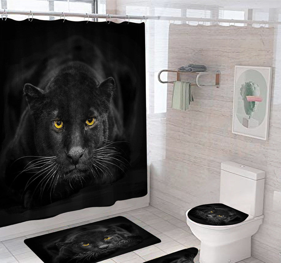 Waterproof Hemp Leaf Shower Curtain with Mildew-Resistant Material and Copper Buttonholes