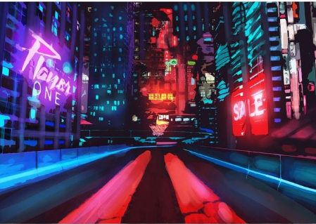 Digital Neon Landscape DIY Oil Painting Kit - Modern Home Wall Art