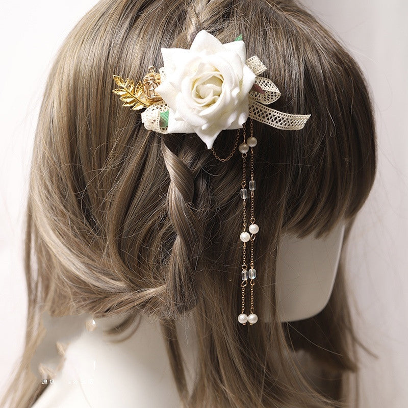 Lace Bow Hair Clip - Elegant Ribbon Hair Accessory