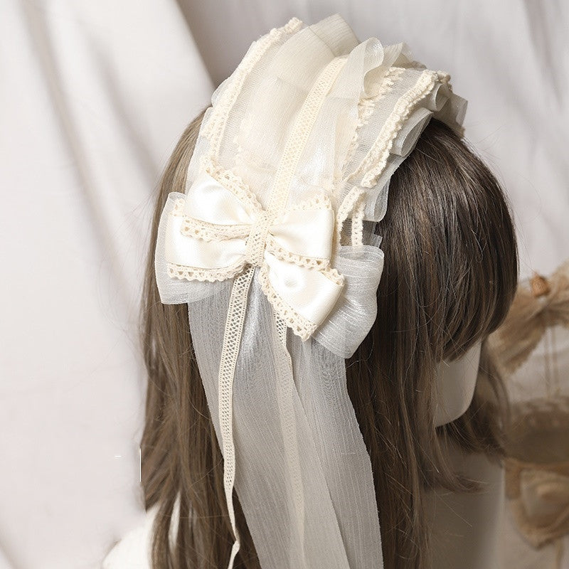 Lace Bow Hair Clip - Elegant Ribbon Hair Accessory