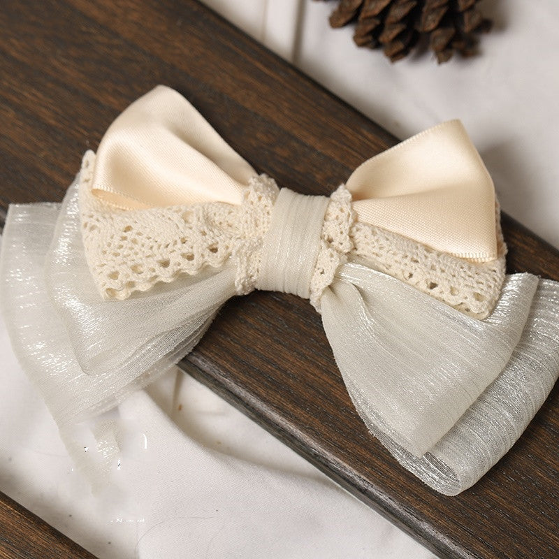 Lace Bow Hair Clip - Elegant Ribbon Hair Accessory