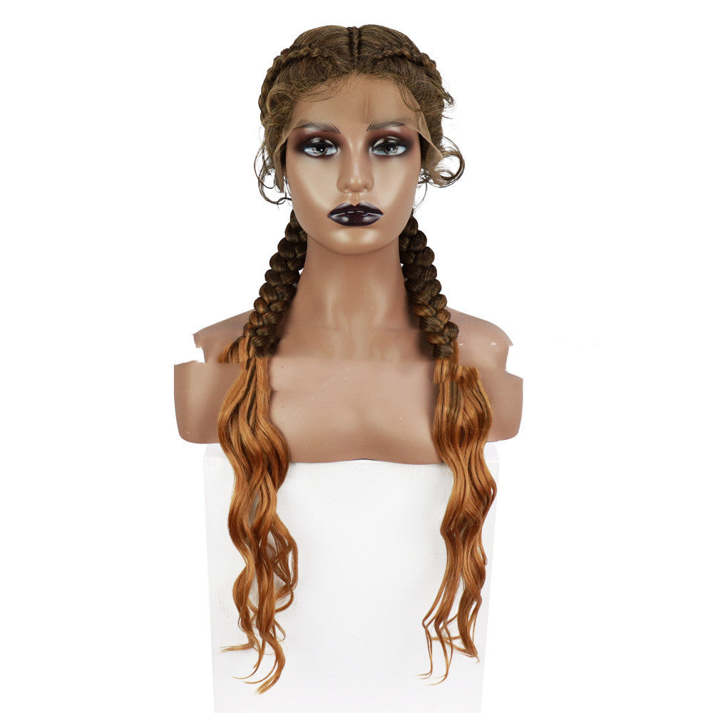 Front Lace Braided Wig Synthetic Fiber
