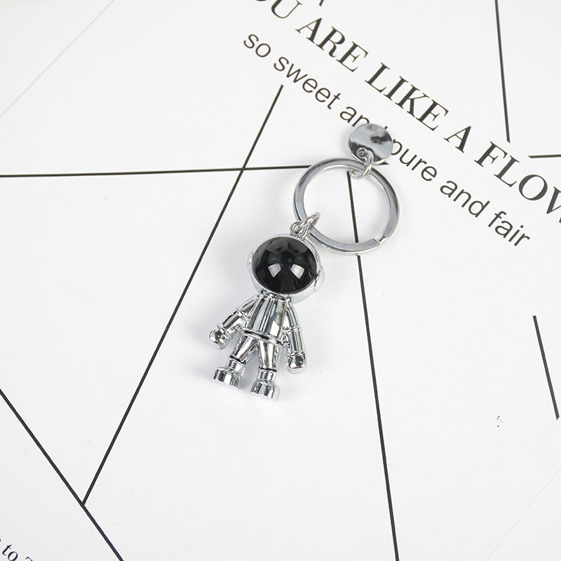 Handmade 3D Astronaut Space Robot Keychain Alloy Gift for Man Friend